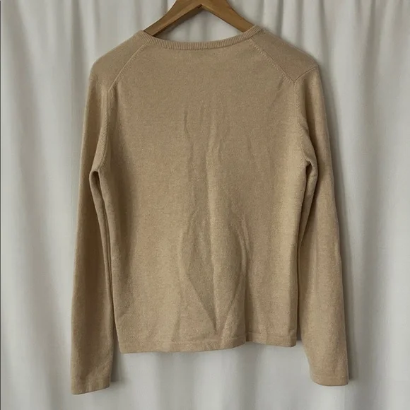 Peter Millar Luxurious Oat Beige 💯% Cashmere Sweater **Size L** 🌸🌸 - Picture 2 of 6